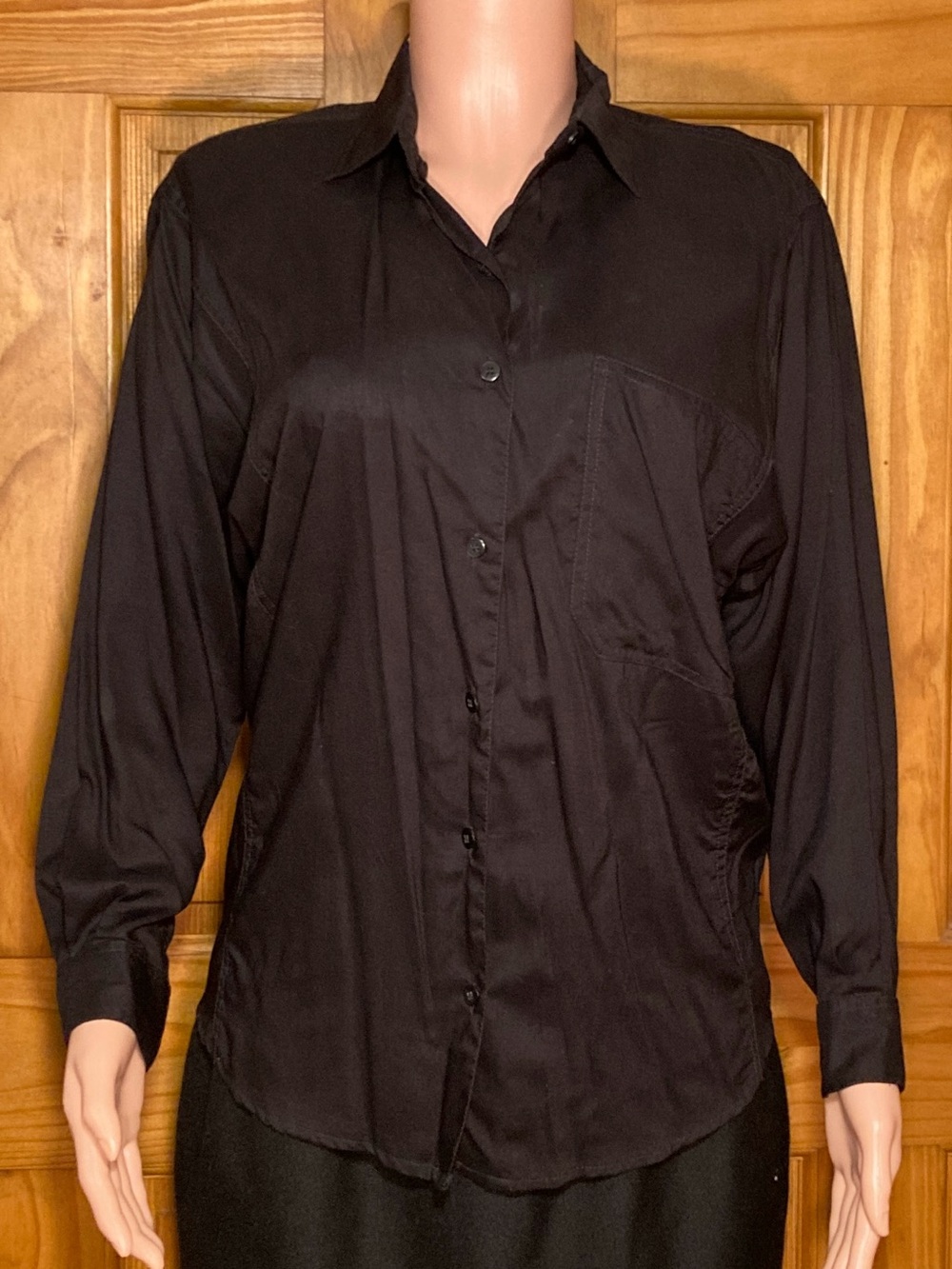 EUC Red Hot Vintage 80s Top Blouse Long Sleeve Black Size M Medium